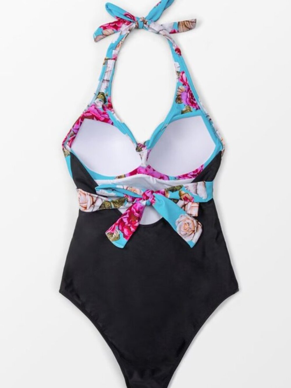 Cupshe Floral & Black Halter One Piece - Picture 7 of 8